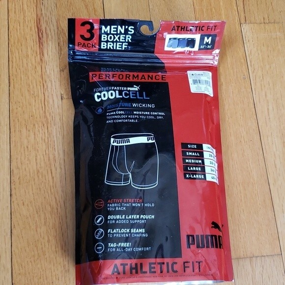 NEW Puma 3 Pack Men's Boxer Brief Size Medium, 3 Colors: Grey, Navy, Black - Picture 2 of 3